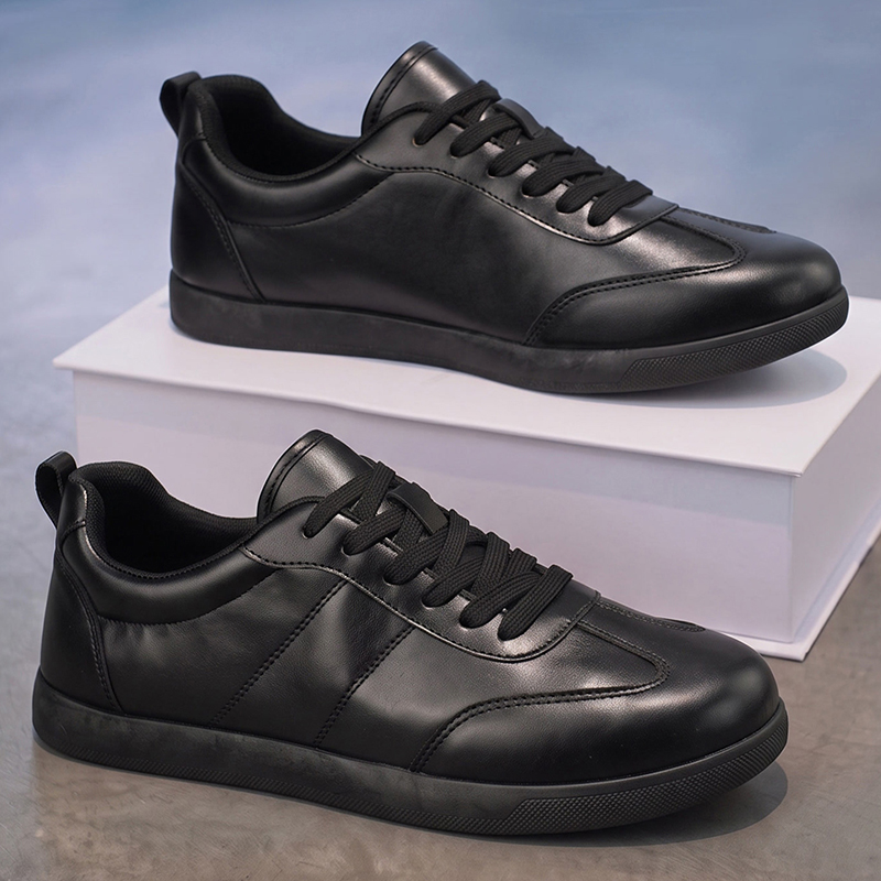 다용도로 활용 가능한 남성용 천연 가죽 신발, 검정색  - Men Formal Wear All Black 리뷰 및 가격