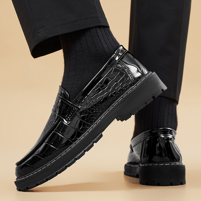 남성용 캐주얼 크록 패턴 로퍼, 슬립온 스타일, 비즈니 - Formal Men Daily Wear Footwear 리뷰 및 가격