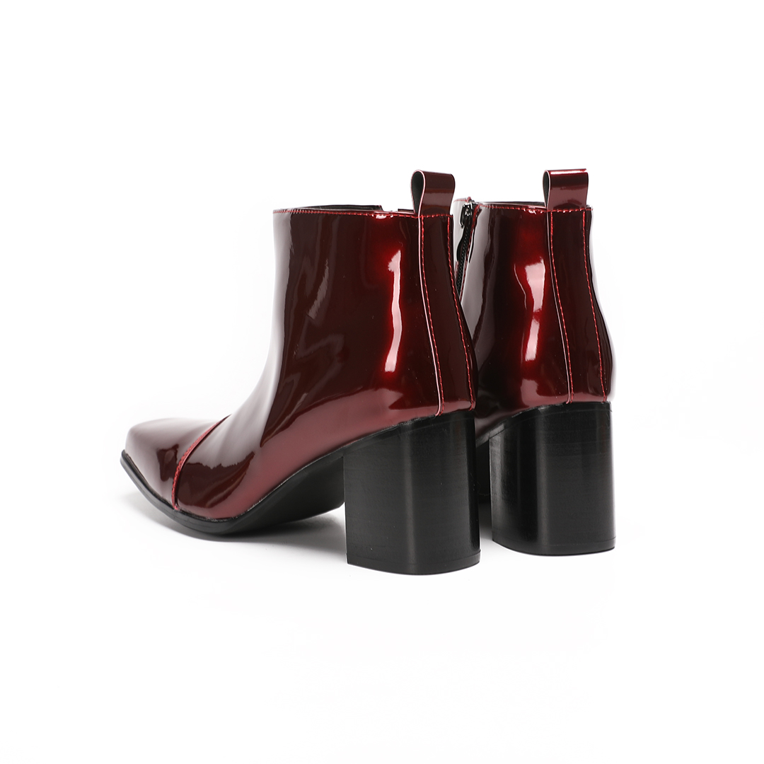 남성용 레드 천연 가죽 하이힐 앵클 부츠, 지퍼 스퀘어 - Men Formal Wear With Boots 리뷰 및 가격